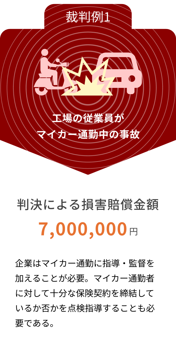 工場の従業員がマイカー通勤中の事故のイメージ
