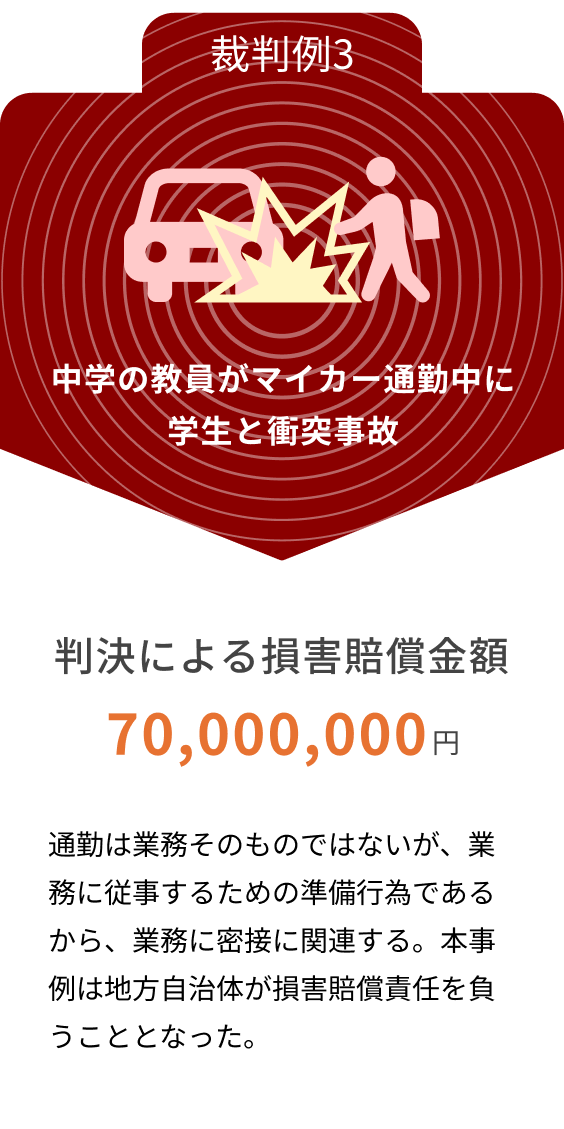 中学の教員がマイカー通勤中に学生と衝突事故のイメージ